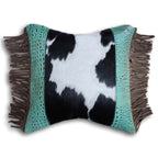 Gator Embossed Turquoise Cowhide Pillow - Small