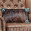 Highland & Teal Floral Cowhide Rectangle Pillow