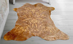 Victorian Filigree Brown Mini Cowhide Rug