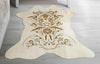 Victorian Filigree Beige Mini Cowhide Rug