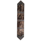 Dark Weathered Leather Embossed Table Runner - 72 Inch
