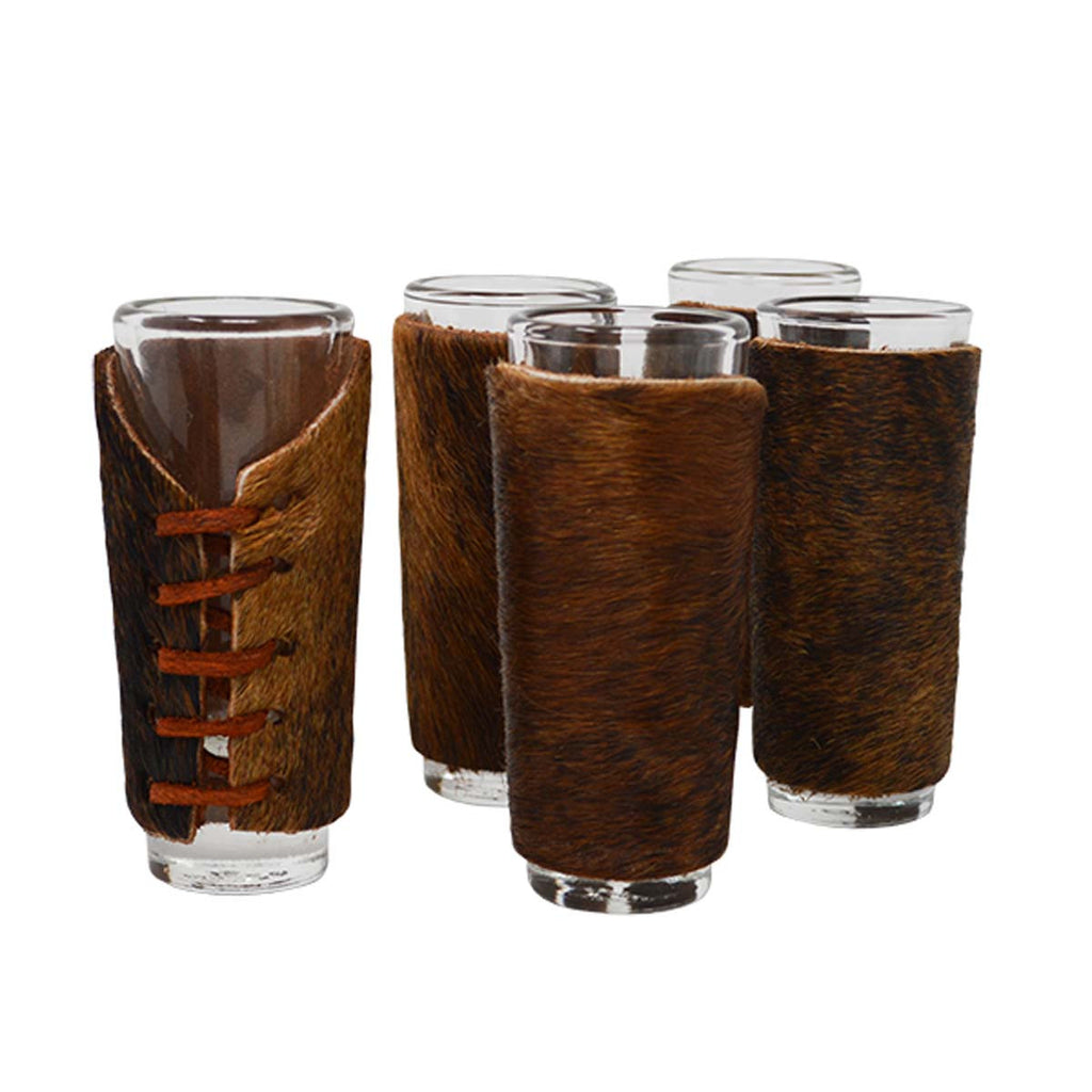Cowhide Luxe Shot Glasses - Set of 6 - OVERSTOCK