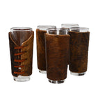 Cowhide Luxe Shot Glasses - Set of 6 - OVERSTOCK