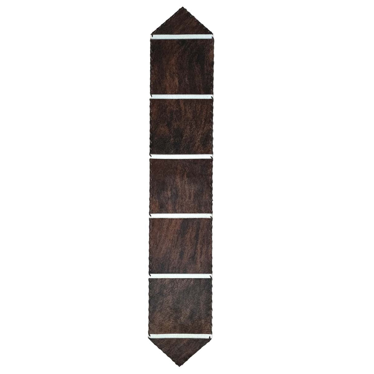Cowhide White Striped Table Runner - 96 Inch