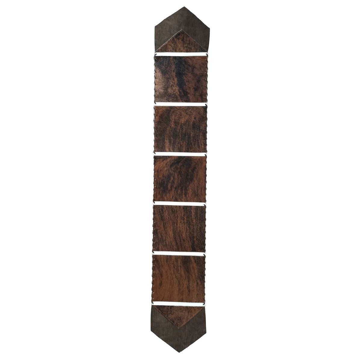 Fringed Cowhide White Striped Table Runners