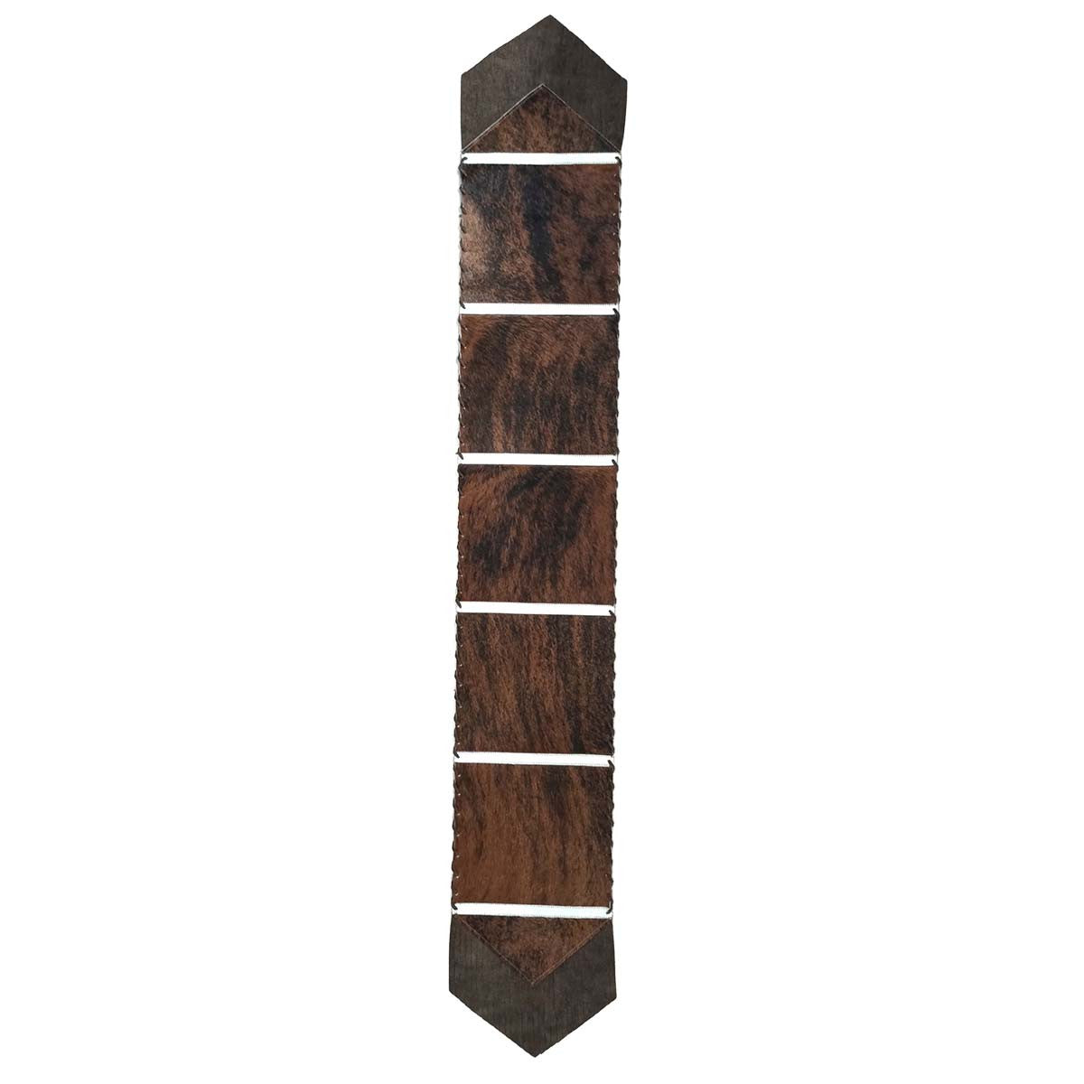 Fringed Cowhide White Striped Table Runners