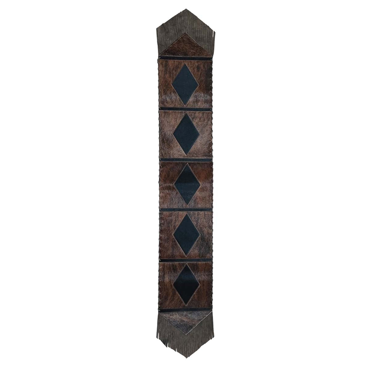 Fringed Lozenge Cowhide Table Runners