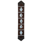 Fringed Geometric Panels Leather Table Runner - 120 Inch