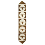 Brown Longhorn Moon Cowhide Table Runner - 96 Inch