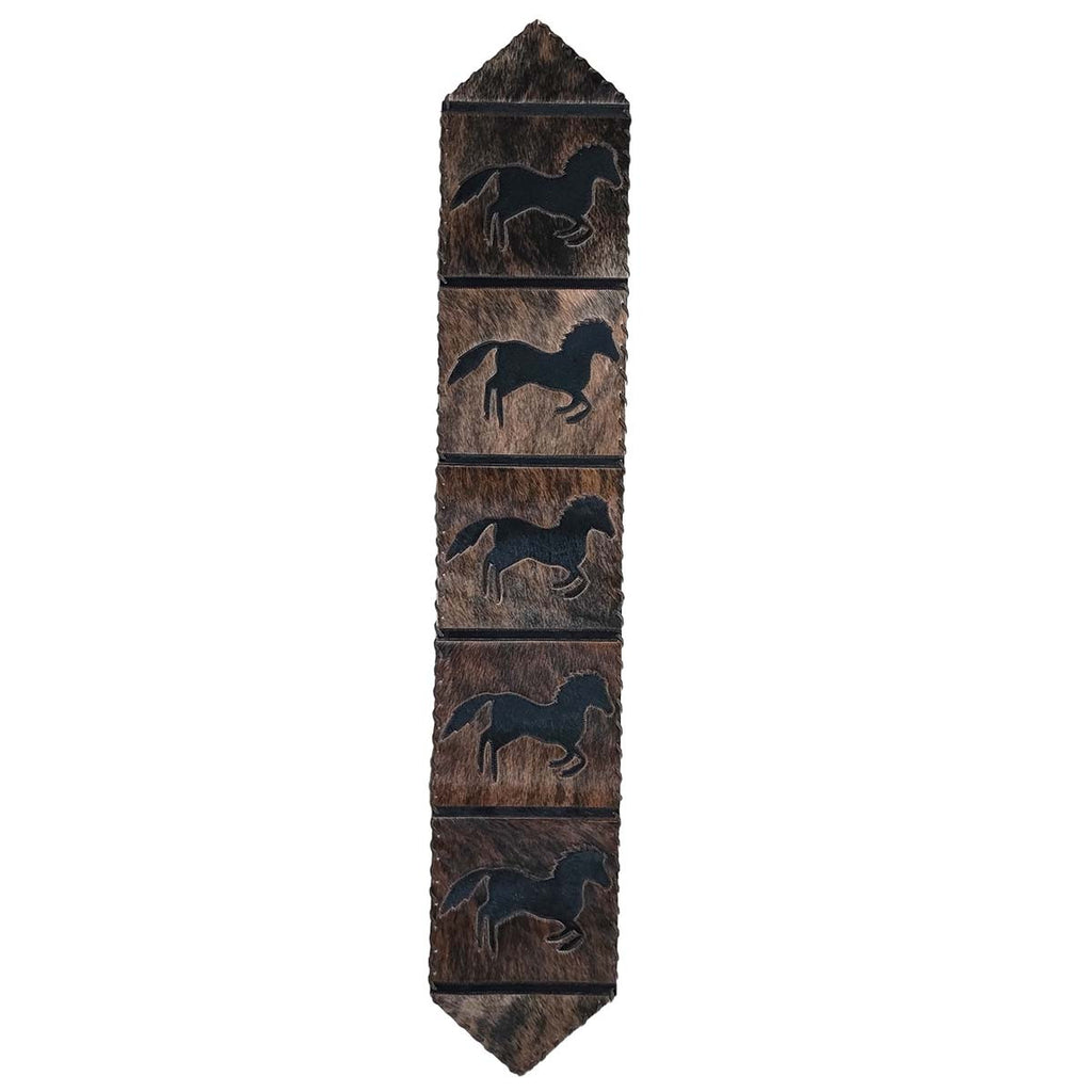 Galloping Horse Cowhide Table Runner - 120 Inch