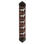 Fringed Running Horses Dark Brown Table Runner - 96 Inch