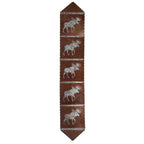 Moose Salt & Pepper Leather Table Runner - 96 Inch