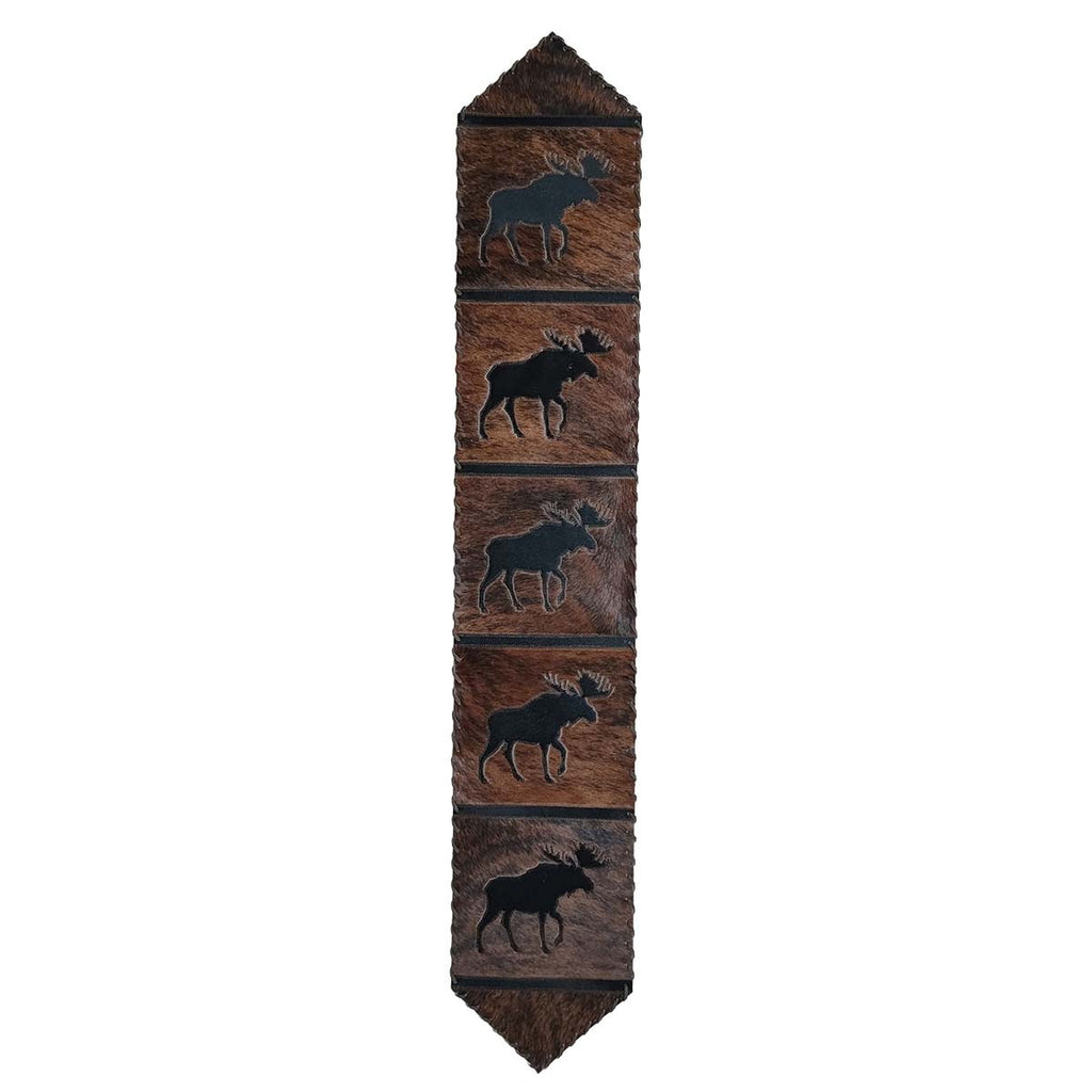 Moose Brindle Leather Table Runner - 120 Inch