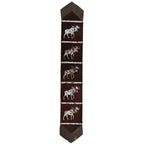 Fringed Moose Salt & Pepper Leather Table Runner - 120 Inch