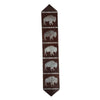 Roaming Bison Dark Leather Table Runner - 96 Inch
