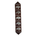 Roaming Bison Dark Leather Table Runner - 96 Inch