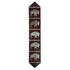 Roaming Bison Dark Leather Table Runner - 120 Inch