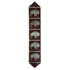 Roaming Bison Dark Leather Table Runner - 120 Inch
