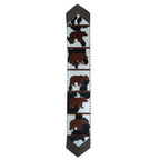 Fringed Roaming Brown Bears Leather Table Runner - 96 Inch
