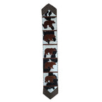 Fringed Roaming Brown Bears Leather Table Runner - 120 Inch