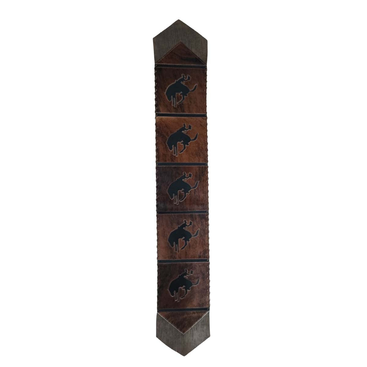 Fringed Rodeo Rider Leather Table Runner - 96 Inch