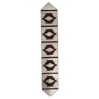 Ivory Step Pattern Cowhide Table Runner - 96 Inch