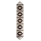 Ivory Step Pattern Cowhide Table Runner - 120 Inch