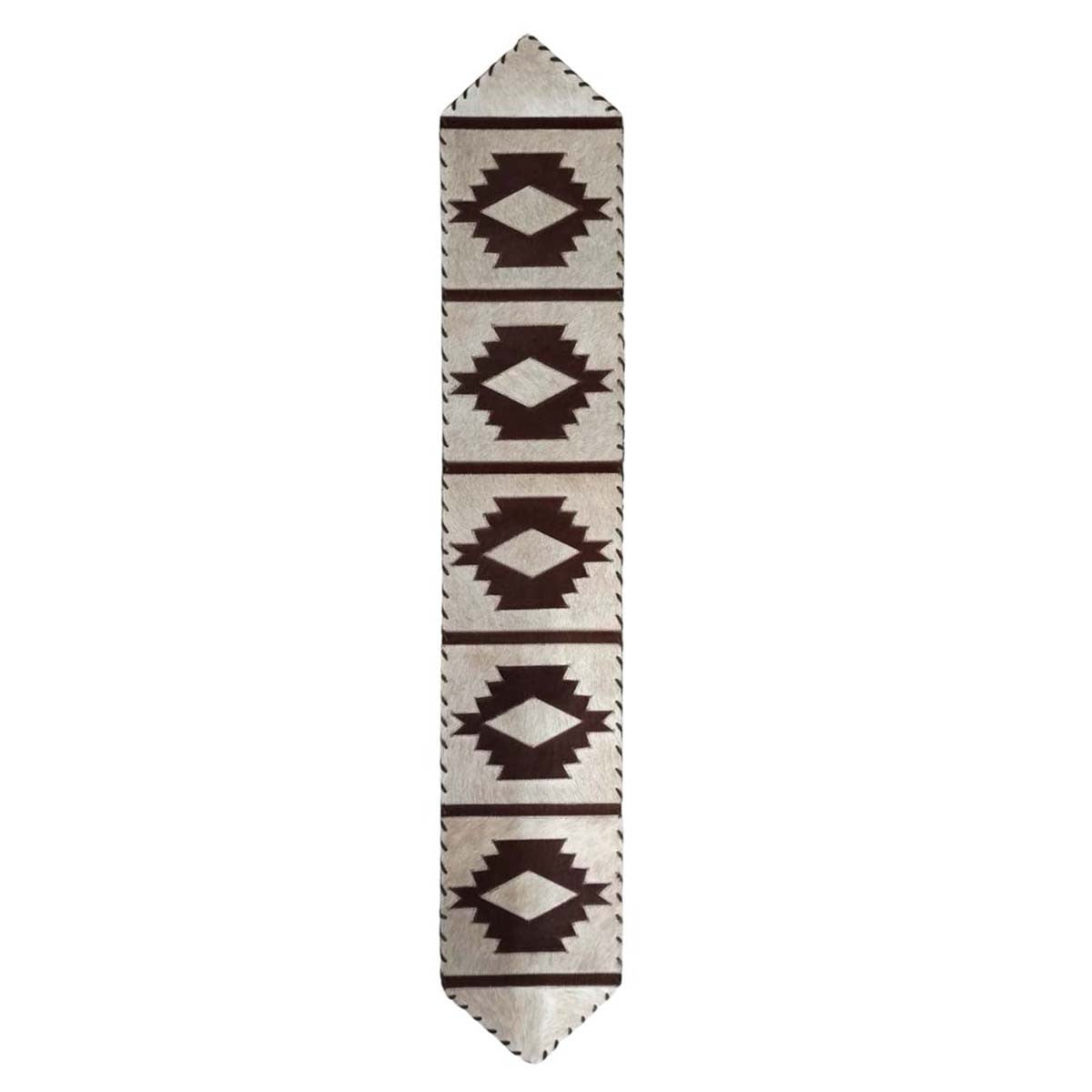 Ivory Step Pattern Cowhide Table Runners