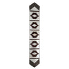 Fringed Ivory Step Pattern Cowhide Table Runner - 96 Inch