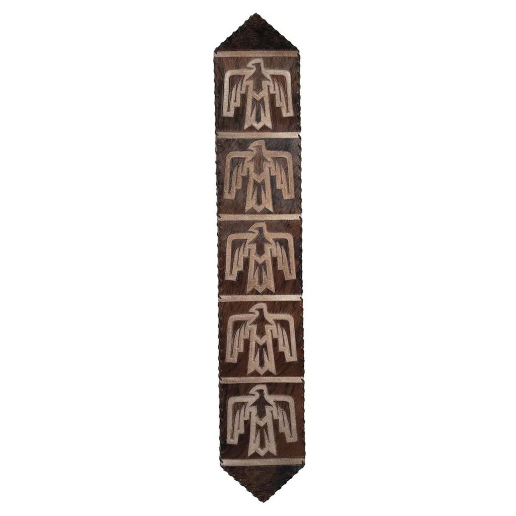 Lightning Hawk Brindle Leather Table Runner - 96 Inch
