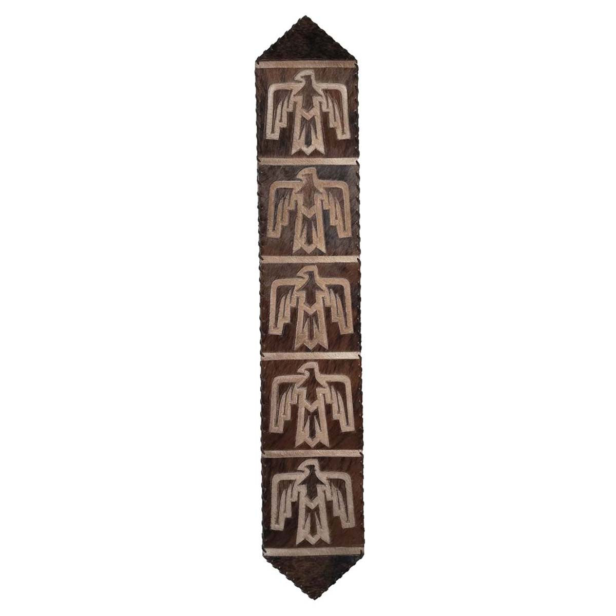 Lightning Hawk Brindle Leather Table Runner - 96 Inch