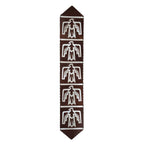 Lightning Hawk Brown Leather Table Runner - 96 Inch