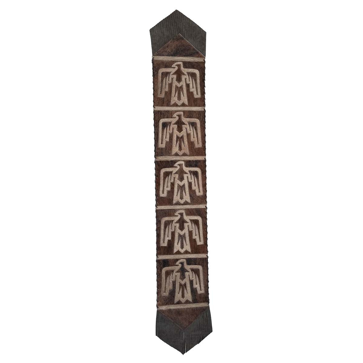 Fringed Lightning Hawk Leather Table Runners