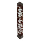 Fringed Lightning Hawk Brown Leather Table Runner - 120 Inch
