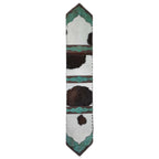 Holstein Panel & Teal Gator Embossed Table Runner - 96 Inch
