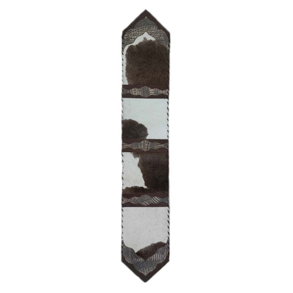 Dutch Brown Panel Gator Embossed Table Runner - 96 Inch