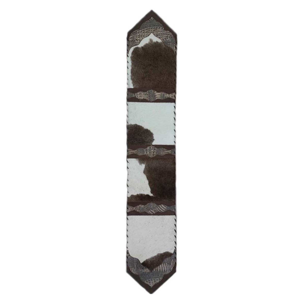 Dutch Brown Panel Gator Embossed Table Runner - 96 Inch