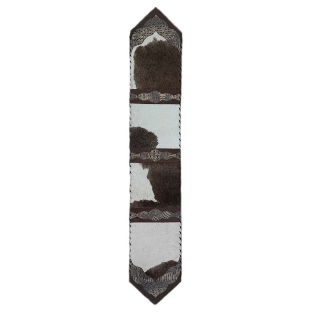 Dutch Brown Panel Gator Embossed Table Runner - 120 Inch