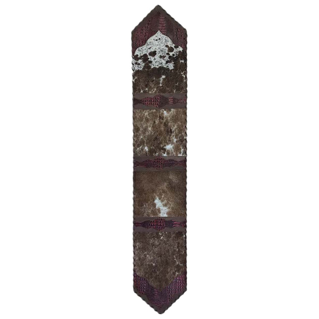 Red Faux Gator Embossed Leather Table Runner - 120 Inch