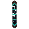 Fringed Holstein & Teal Faux Gator Table Runner - 120 Inch