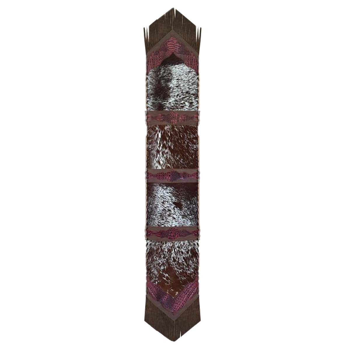Fringed Red Faux Gator Leather Table Runners