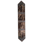 Dark Weathered Leather Embossed Table Runner - 120 Inch