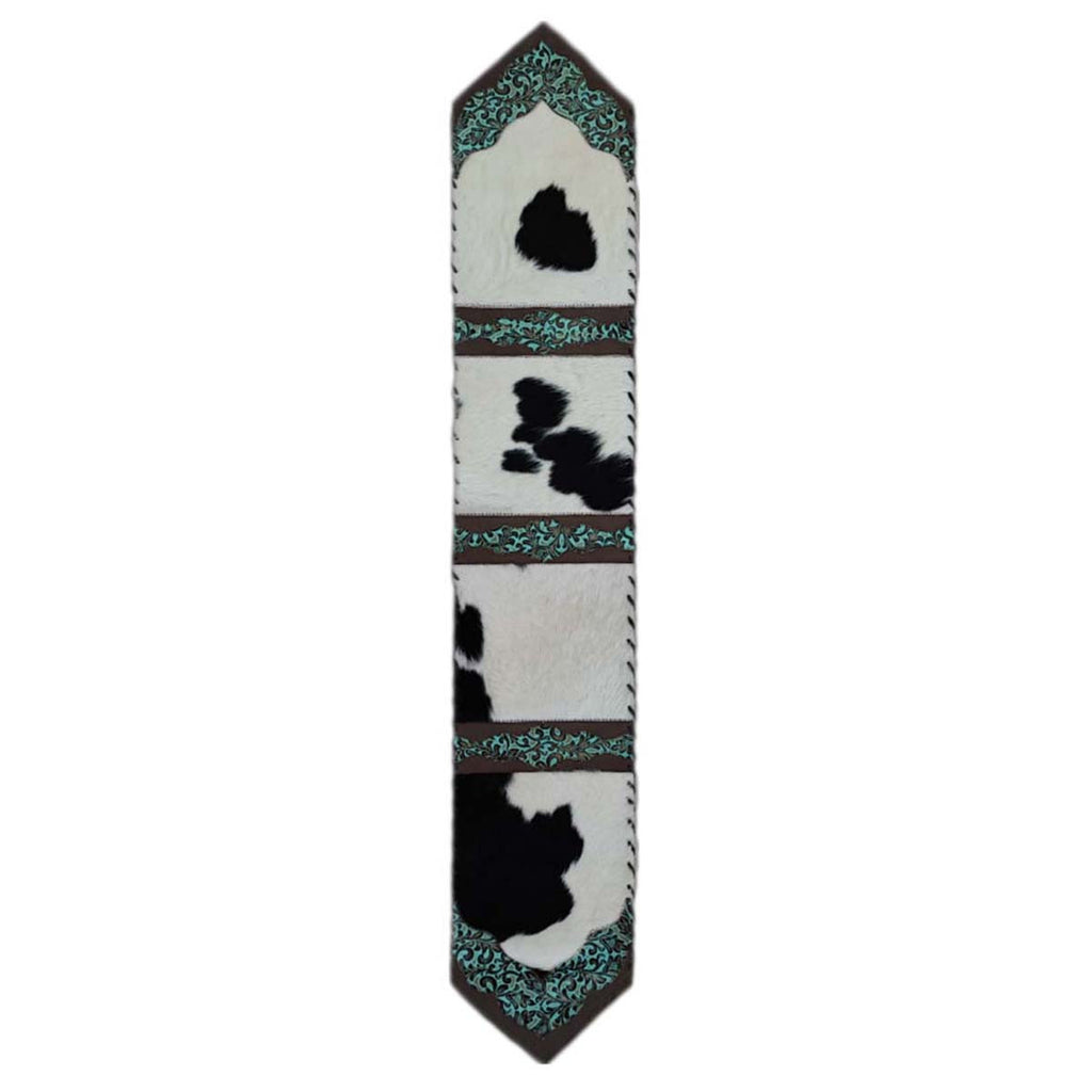 Holstein Panel & Teal Floral Table Runner - 96 Inch