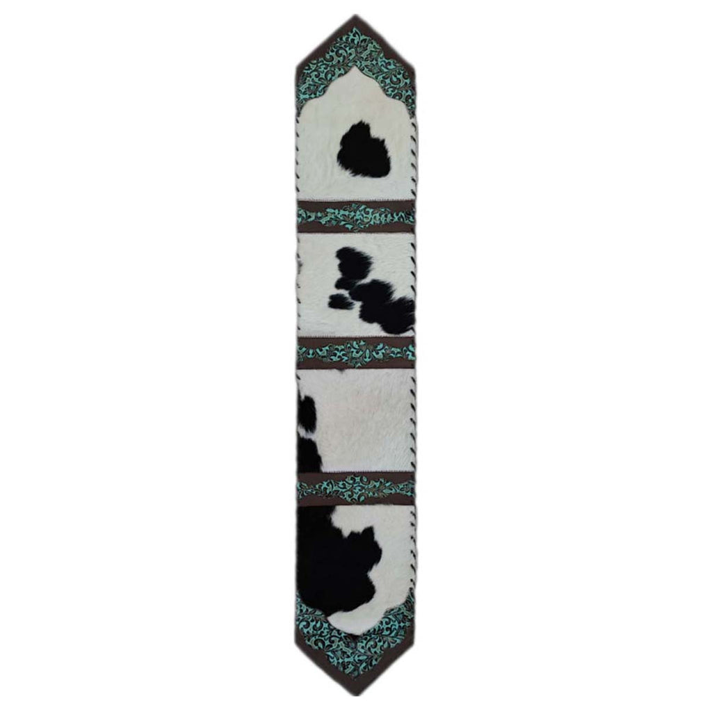 Holstein Panel & Teal Floral Table Runner - 120 Inch