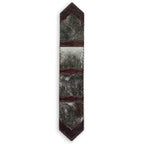 Floral Pattern Red Embossed Leather Table Runner - 96 Inch