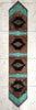 Harmony Cowhide & Teal Faux Gator Table Runner - 120 Inch