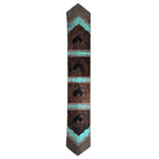 Fringed Bronc & Teal Faux Gator Table Runner - 96 Inch
