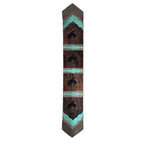 Fringed Bronc & Teal Faux Gator Table Runner - 120 Inch