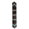 Fringed Teal Floral Bronc Leather Table Runner - 96 Inch