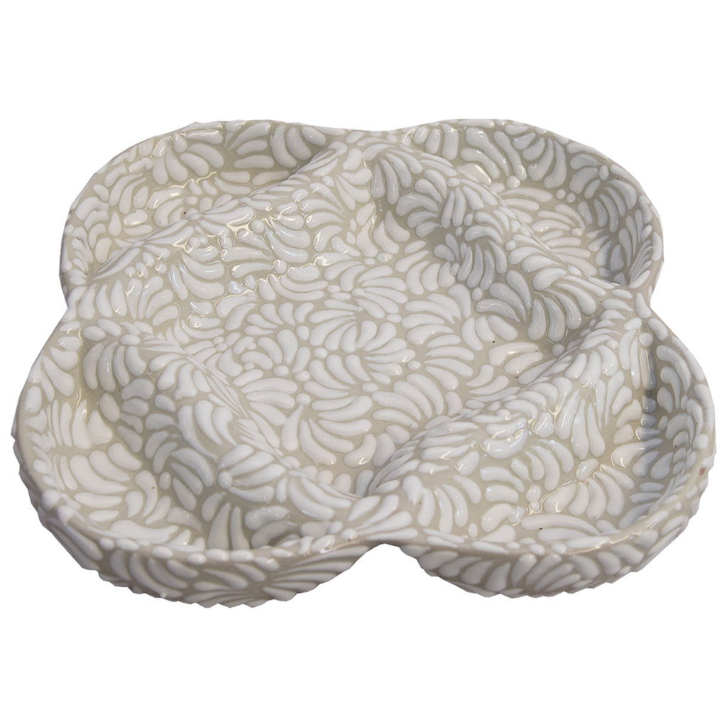 Patagonia Talavera Appetizer Plate - Sand & White